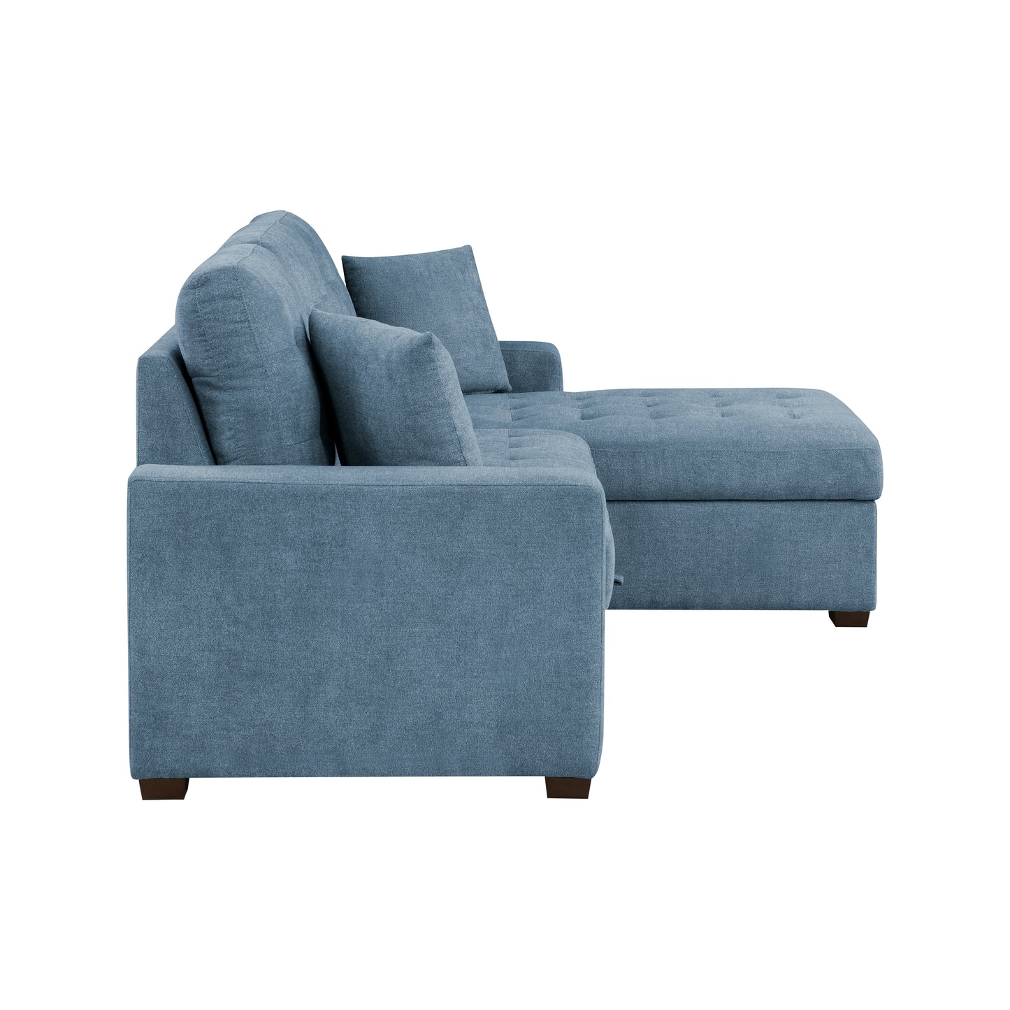9816BU*2LLRC - (2)2-Piece Sectional with Right Chaise, Pull-out Bed and Hidden Storage