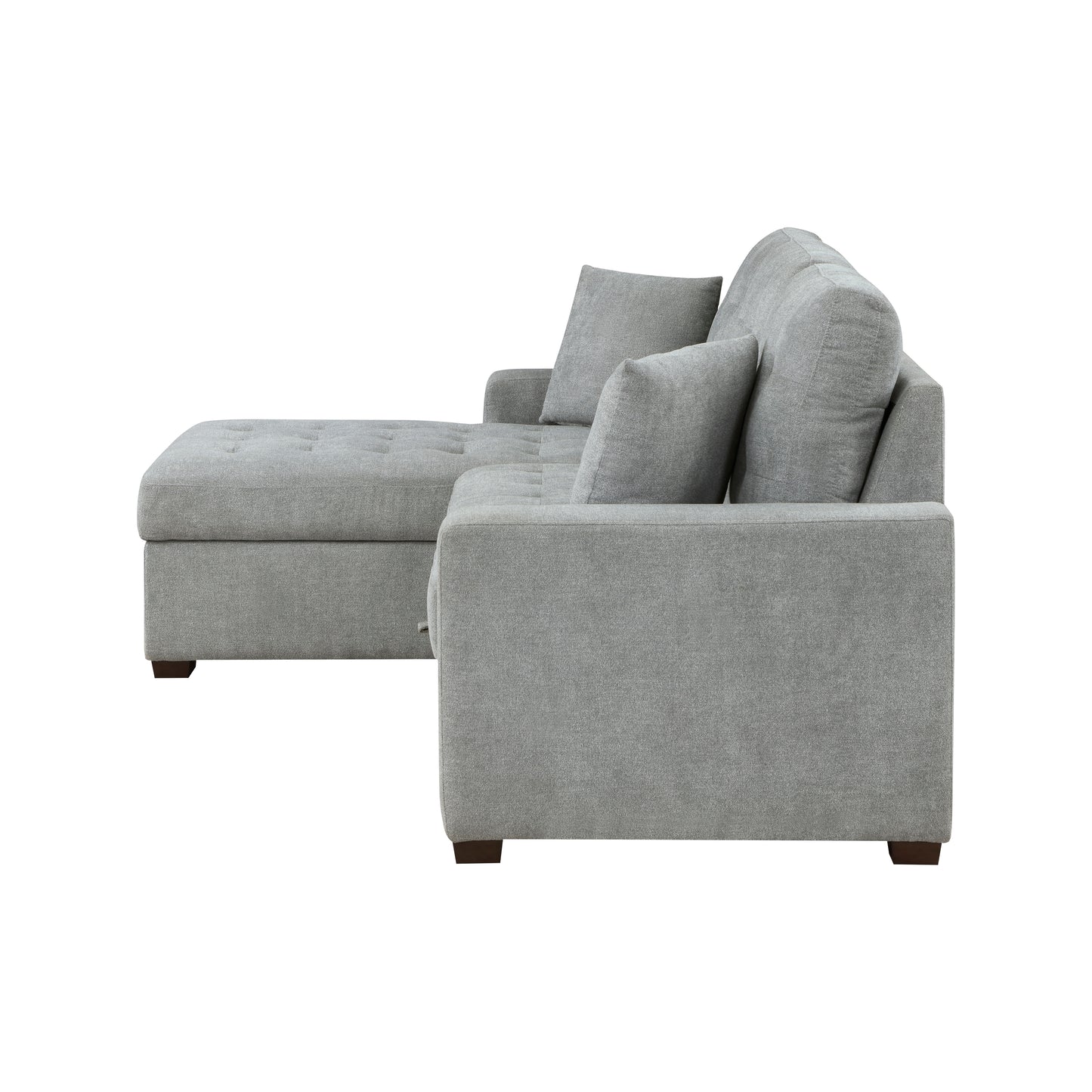 9816GY*2LCRL - (2)2-Piece Sectional with Left Chaise, Pull-out Bed and Hidden Storage