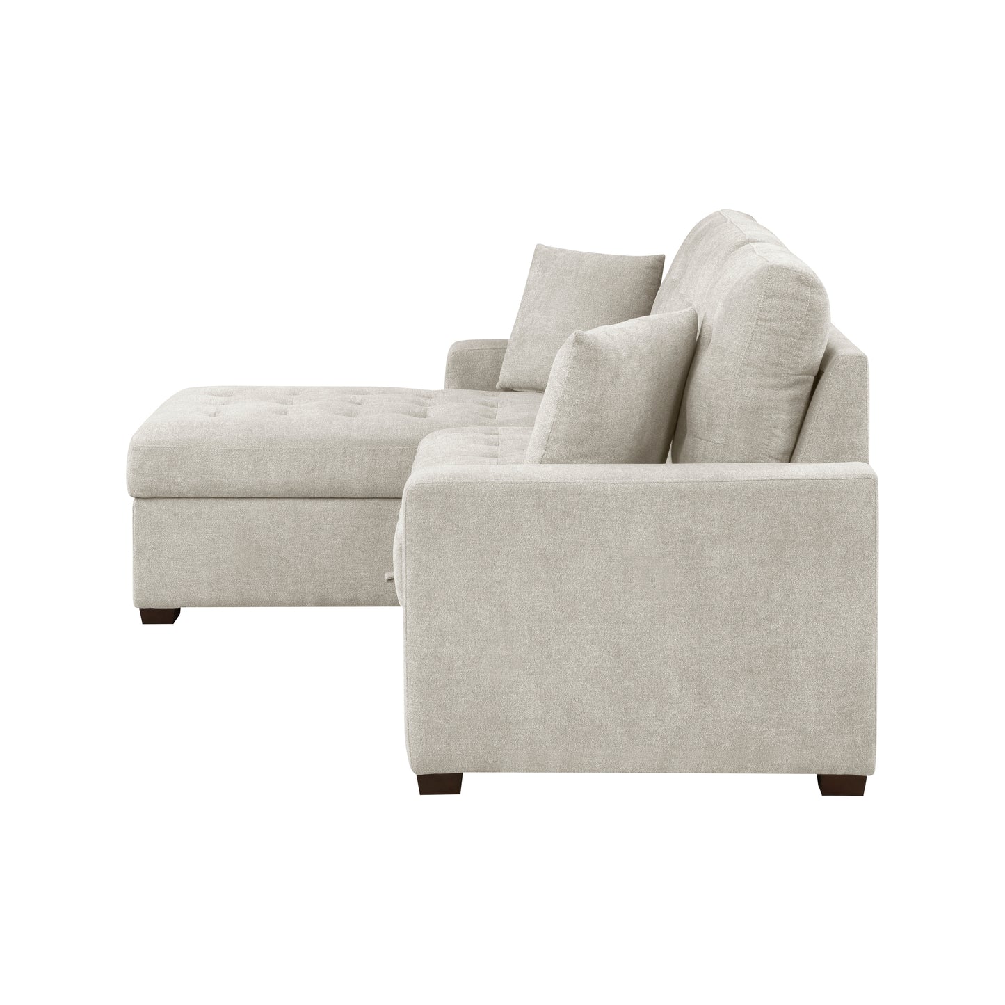 9816SN*2LCRL - (2)2-Piece Sectional with Left Chaise, Pull-out Bed and Hidden Storage