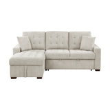 9816SN*2LCRL - (2)2-Piece Sectional with Left Chaise, Pull-out Bed and Hidden Storage
