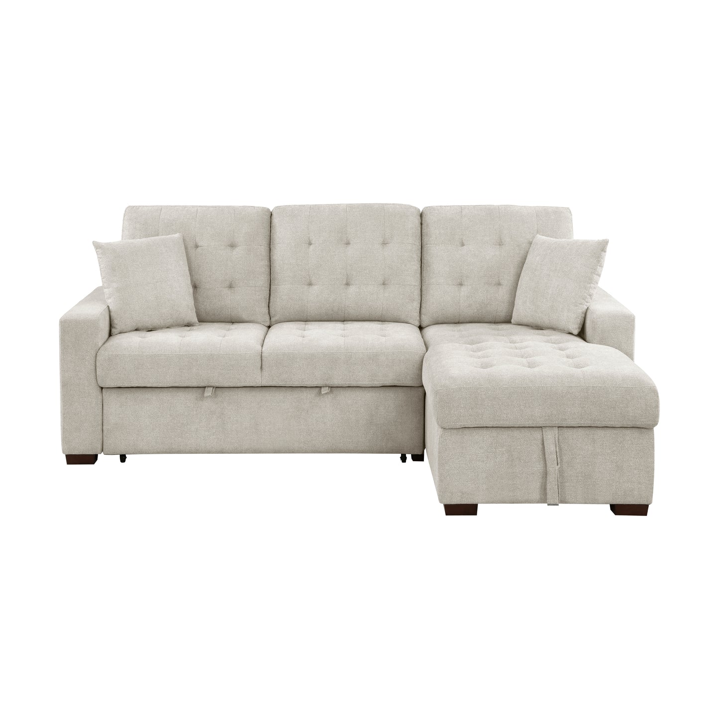 9816SN*2LLRC - (2)2-Piece Sectional with Right Chaise, Pull-out Bed and Hidden Storage