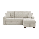 9816SN*2LLRC - (2)2-Piece Sectional with Right Chaise, Pull-out Bed and Hidden Storage