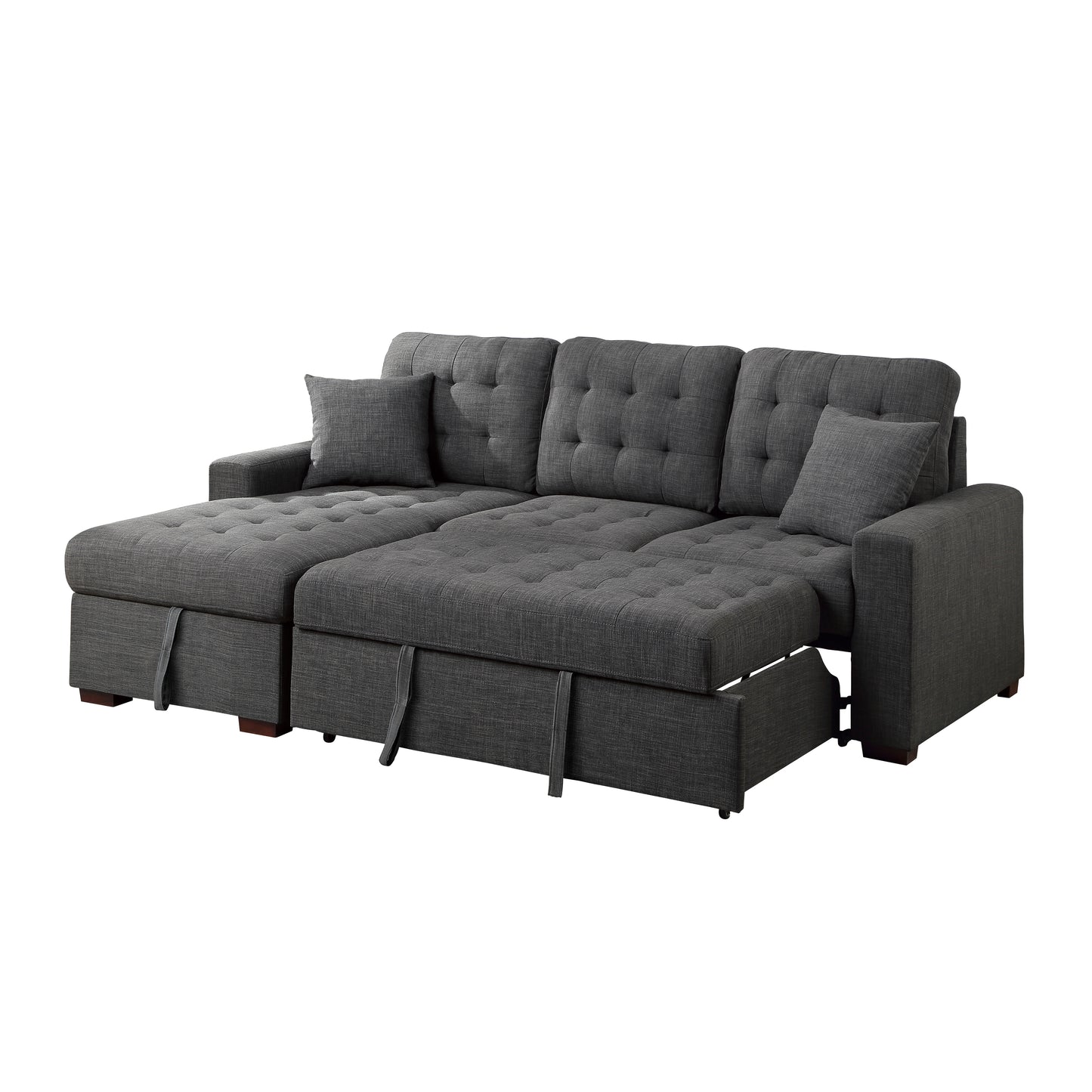9916DG*2LCRL - (2)2-Piece Sectional with Pull-out Bed and Left Chaise with Hidden Storage