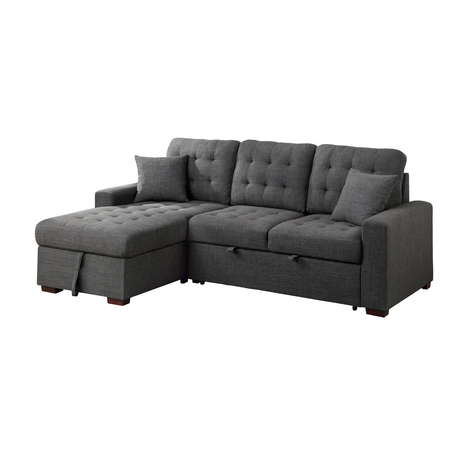 9916DG*2LCRL - (2)2-Piece Sectional with Pull-out Bed and Left Chaise with Hidden Storage