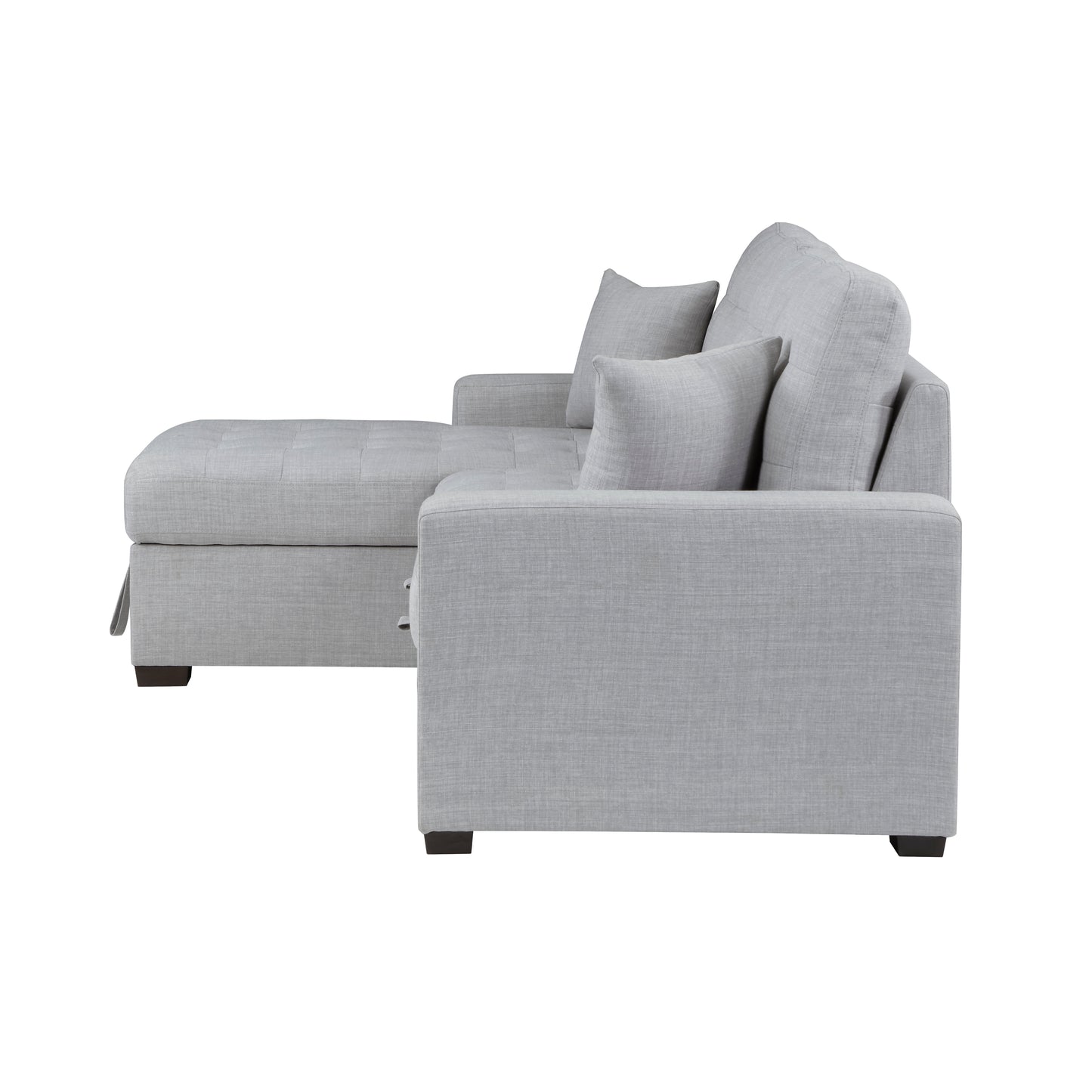 9916GY*2LCRL - (2)2-Piece Sectional with Pull-out Bed and Left Chaise with Hidden Storage