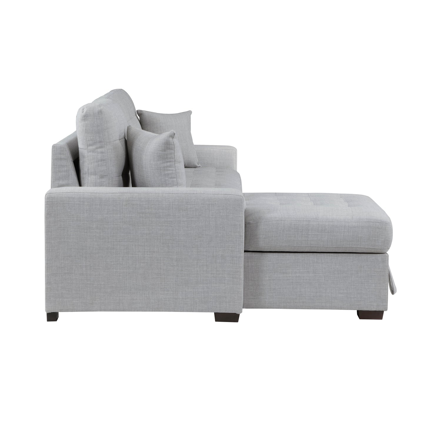 9916GY*2LCRL - (2)2-Piece Sectional with Pull-out Bed and Left Chaise with Hidden Storage