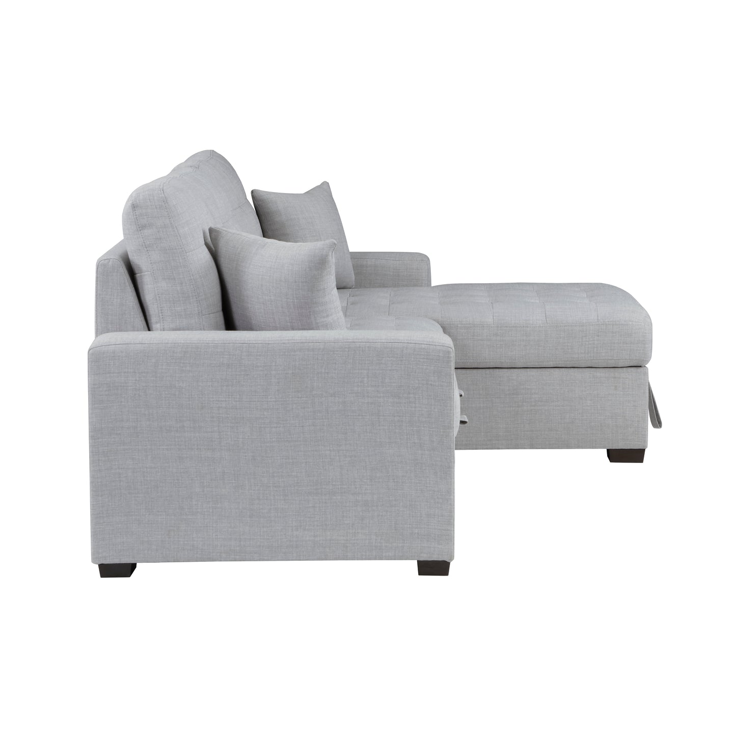 9916GY*2LLRC - (2)2-Piece Sectional with Pull-out Bed and Right Chaise with Hidden Storage
