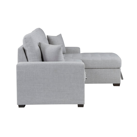 9916GY*2LLRC - (2)2-Piece Sectional with Pull-out Bed and Right Chaise with Hidden Storage