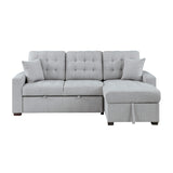 9916GY*2LLRC - (2)2-Piece Sectional with Pull-out Bed and Right Chaise with Hidden Storage