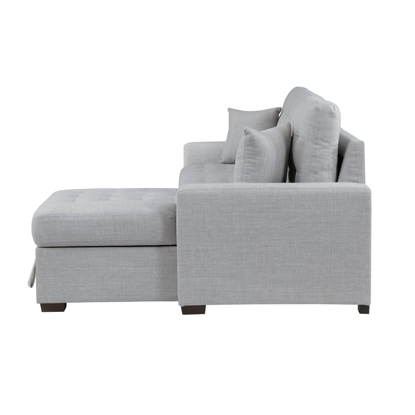 9916GY*2LLRC - (2)2-Piece Sectional with Pull-out Bed and Right Chaise with Hidden Storage