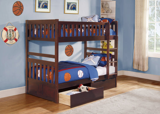 B2013DC-1*T - (4) Twin/Twin Bunk Bed with Storage Boxes