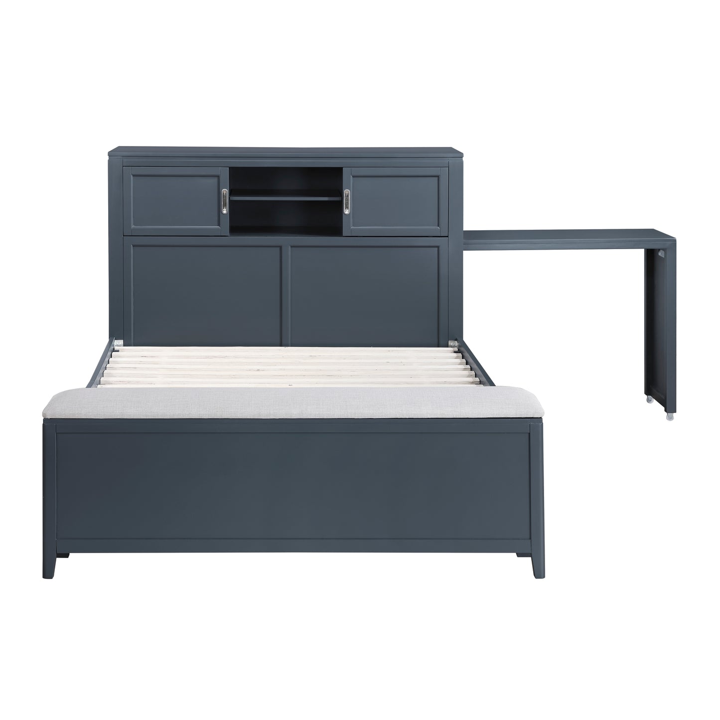 B2024BUBCF-1* - (2) Full Bookcase Bed with Hidden Desk, Stool and Storage Bench