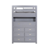 B2024GYLTF-1* - (6) Twin/Full Loft Bunk Bed with Chest and Hidden Desk