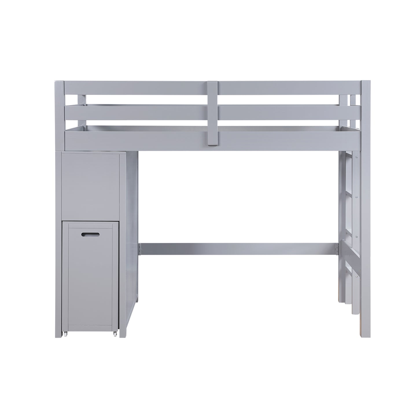 B2024GYLTF-1* - (6) Twin/Full Loft Bunk Bed with Chest and Hidden Desk