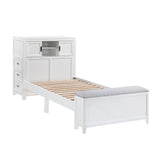 B2024WHBC-1* - (2) Twin Bookcase Bed with Hidden Desk, Stool and Storage Bench