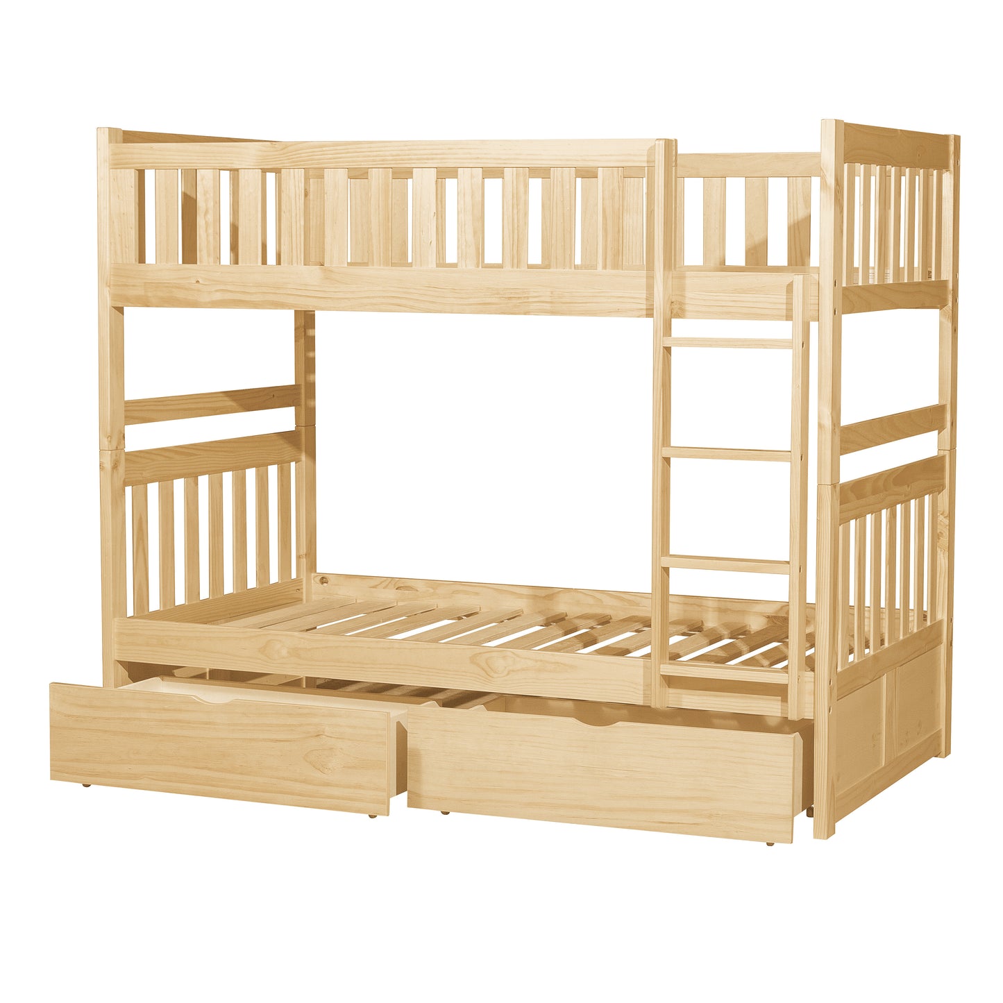 B2043-1*T - (4) Twin/Twin Bunk Bed with Storage Boxes