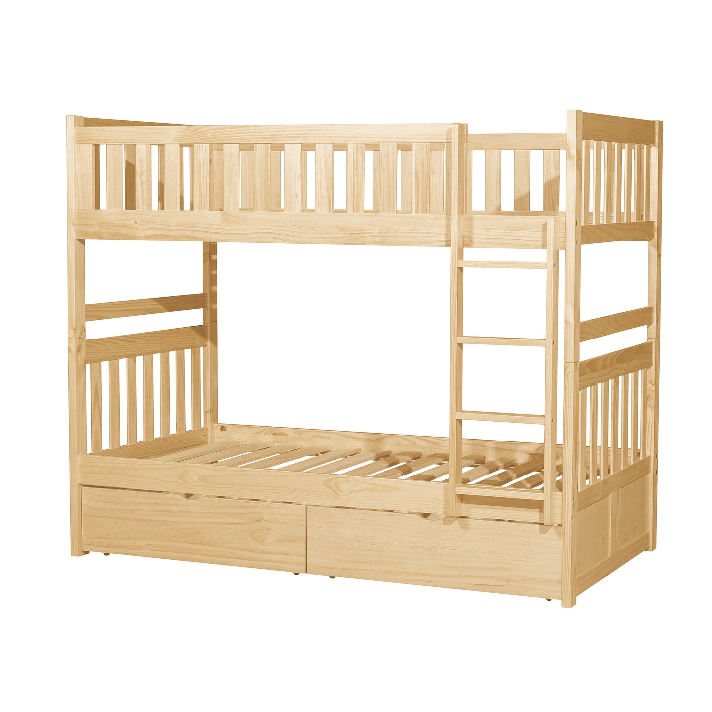 B2043-1*T - (4) Twin/Twin Bunk Bed with Storage Boxes