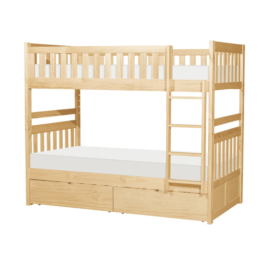 B2043-1*T - (4) Twin/Twin Bunk Bed with Storage Boxes