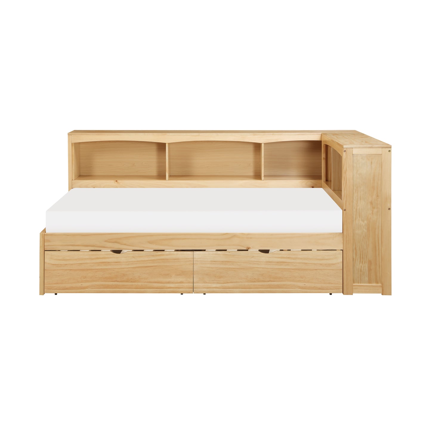 B2043BC-1BCT* - (4) Twin Bookcase Corner Bed with Storage Boxes
