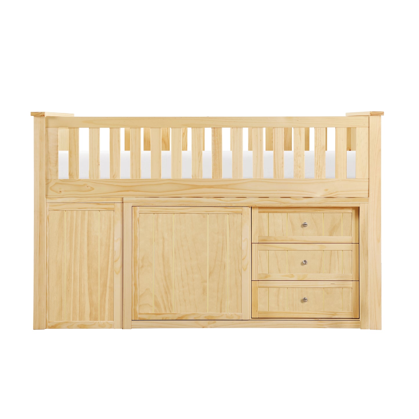 B2043LL-1*BC2DR - (6) Low Loft Bunk with Bookcase and 2 Dressers