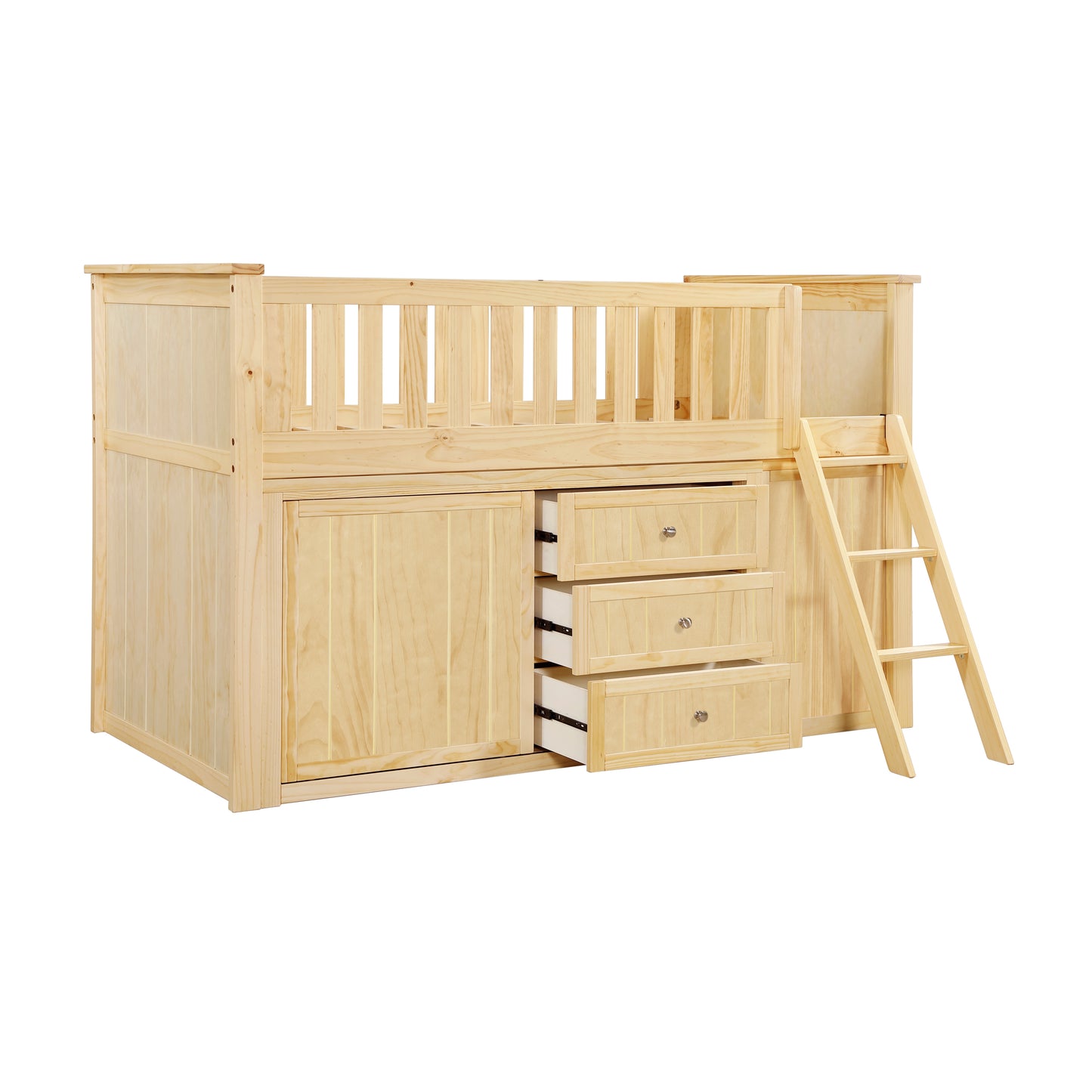 B2043LL-1*BC2DR - (6) Low Loft Bunk with Bookcase and 2 Dressers