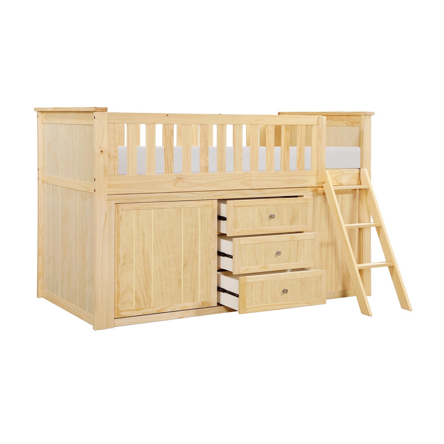 B2043LL-1*BCDR - (5) Low Loft Bunk with Bookcase and Dresser