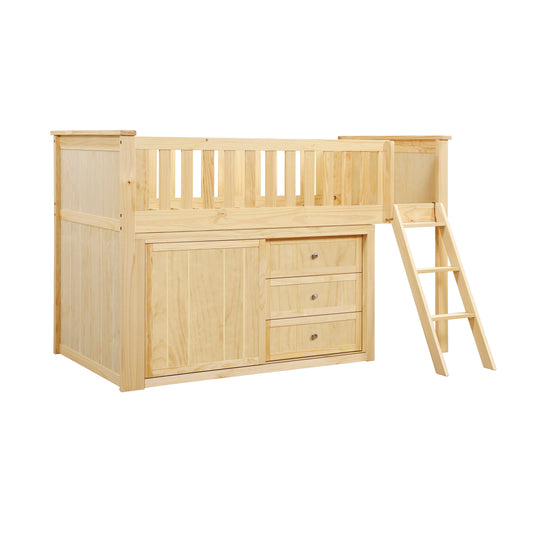 B2043LL-1*DR - (4) Low Loft Bunk with Dresser