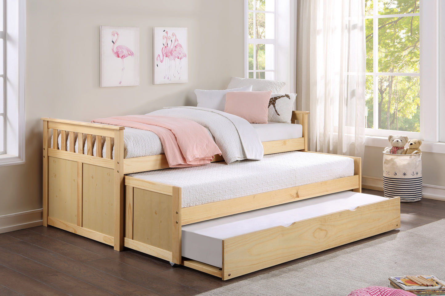 B2043RT-1R* - (4) Twin/Twin Bed with Twin Trundle