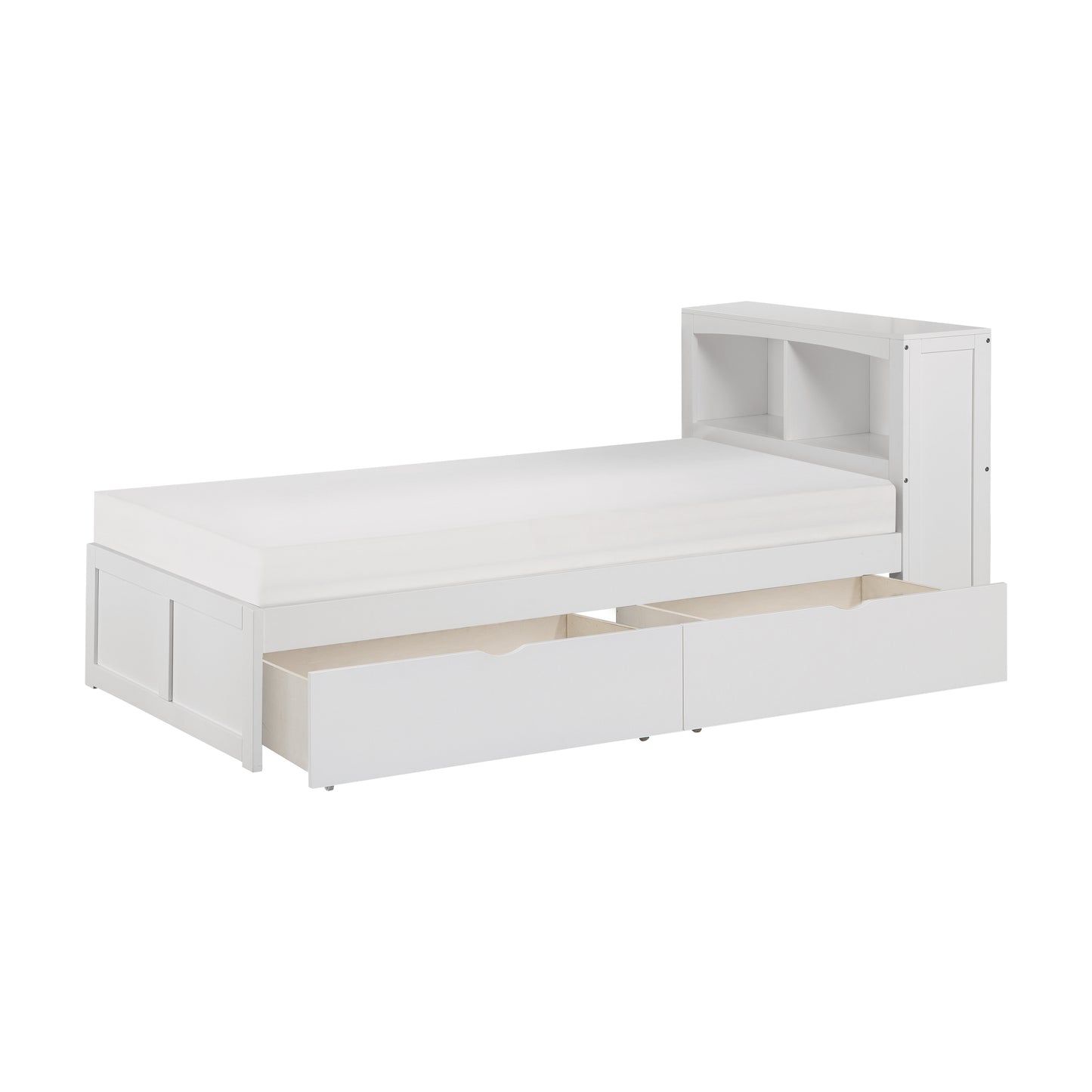 B2053BCW-1T* - (3) Twin Bookcase Bed with Storage Boxes