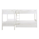 B2053CNW-1R* - (4) Corner Bunk Bed with Twin Trundle