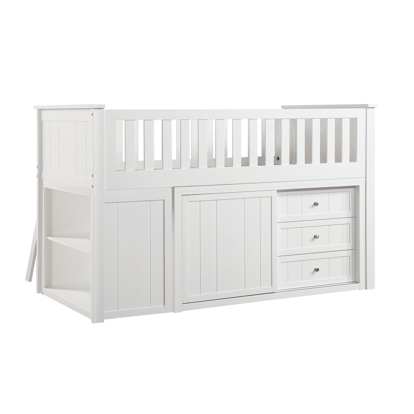 B2053LLW-1*BC2DR - (6) Low Loft Bunk with Bookcase and 2 Dressers