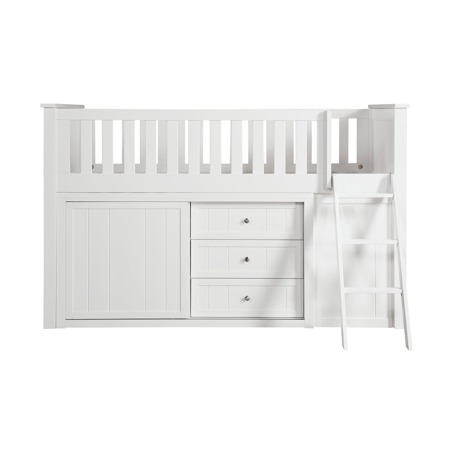 B2053LLW-1*BCDR - (5) Low Loft Bunk with Bookcase and Dresser