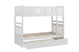 B2053W-1*R - (4) Twin/Twin Bunk Bed with Twin Trundle