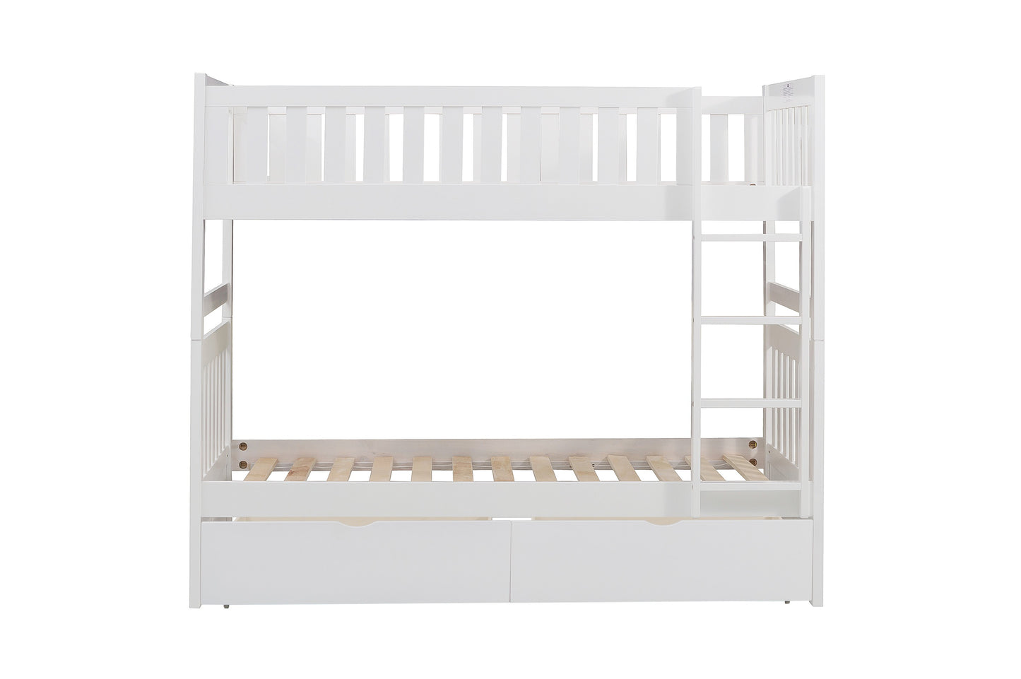 B2053W-1*T - (4) Twin/Twin Bunk Bed with Storage Boxes