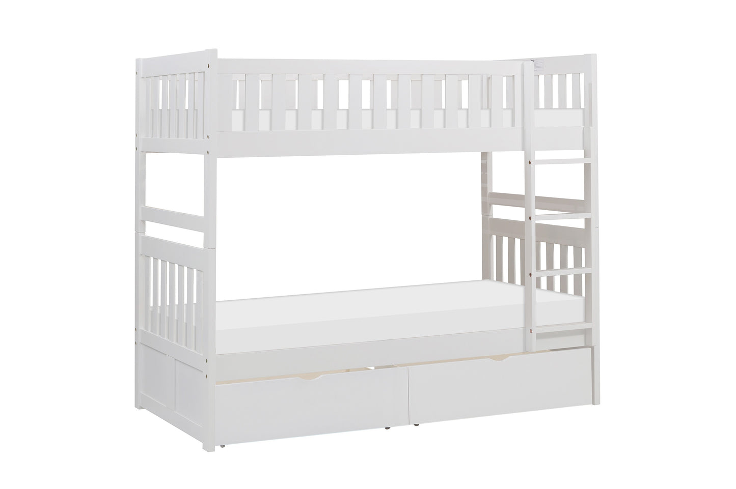 B2053W-1*T - (4) Twin/Twin Bunk Bed with Storage Boxes