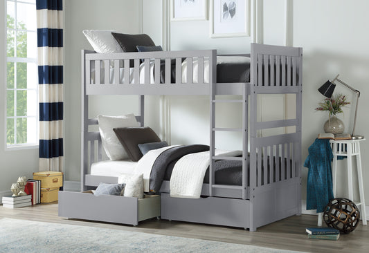 B2063-1*T - (4) Twin/Twin Bunk Bed with Storage Boxes