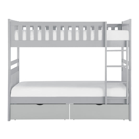 B2063-1*T - (4) Twin/Twin Bunk Bed with Storage Boxes