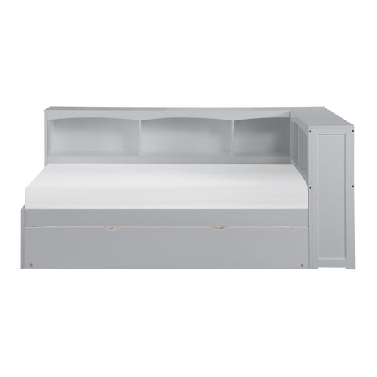 B2063BC-1BCR* - (4) Twin Bookcase Corner Bed with Twin Trundle