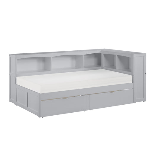 B2063BC-1BCT* - (4) Twin Bookcase Corner Bed with Storage Boxes