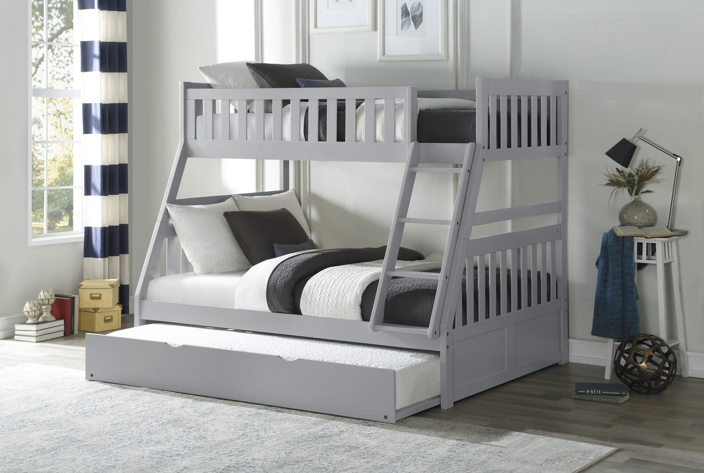 B2063TF-1*R - (4) Twin/Full Bunk Bed with Twin Trundle