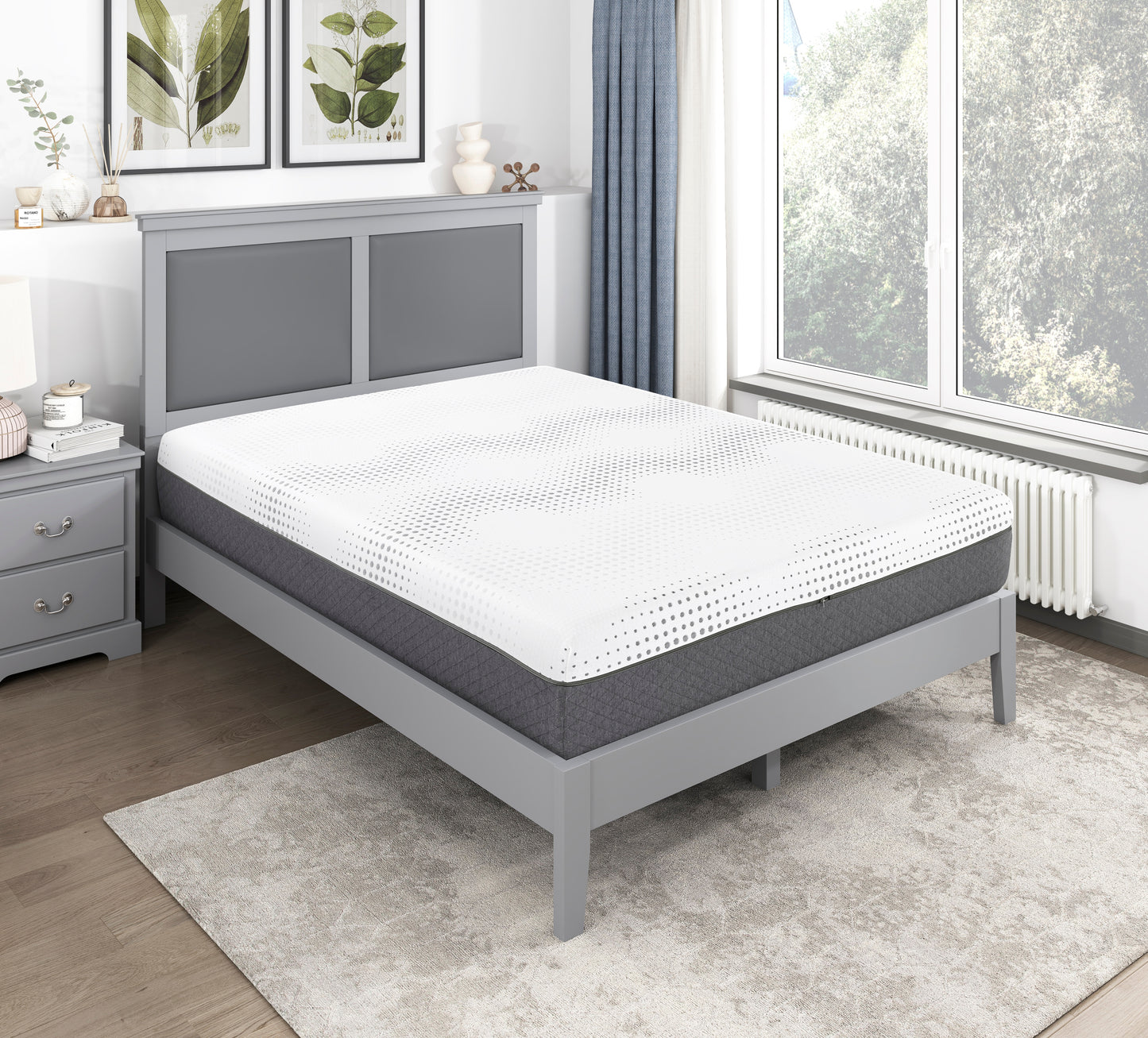 MT-UNH12CK - 12" California King Green Tea Gel-Infused Memory Foam Hybrid Mattress