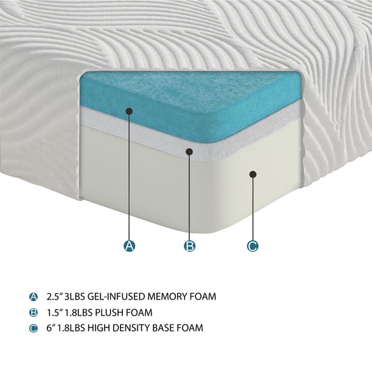 MT-G10T - 10" Twin Gel-Infused Memory Foam Mattress