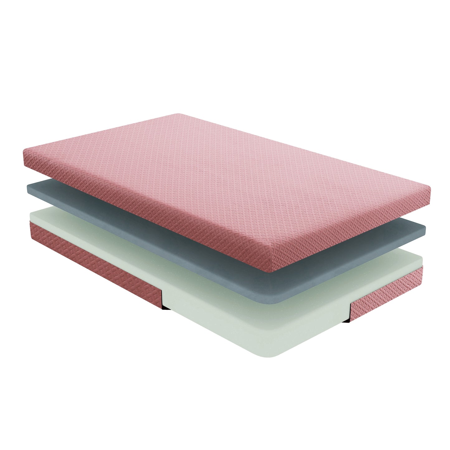 MT-PG07PKT - 7" Pink Twin Gel-Infused Memory Foam Mattress and Pillow Set