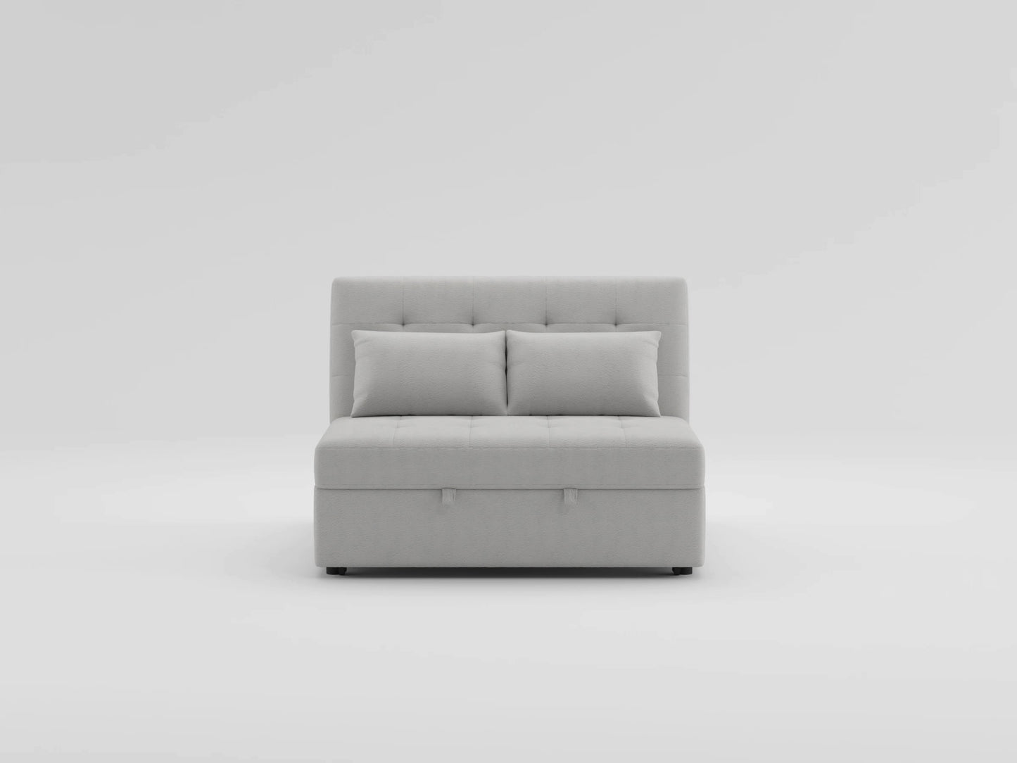 9707GRY-2CL - Convertible Armless 2-Seater with Pull-out Bed and Charging Ports