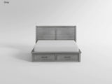 1559-1* - (4) Queen Platform Bed with Storage Footboard and Side Rails