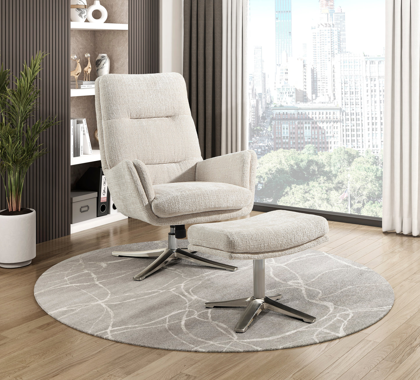 1159BE - Swivel Chair with Ottoman