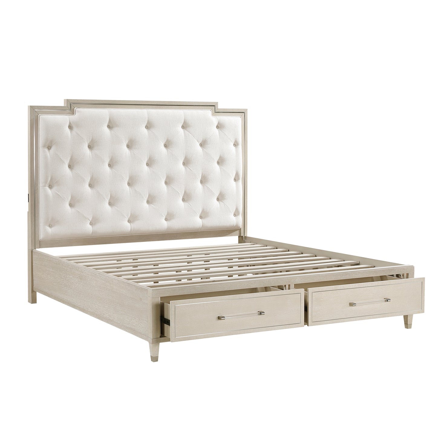 1312-1* - (3) Queen Platform Bed with Footboard Storage