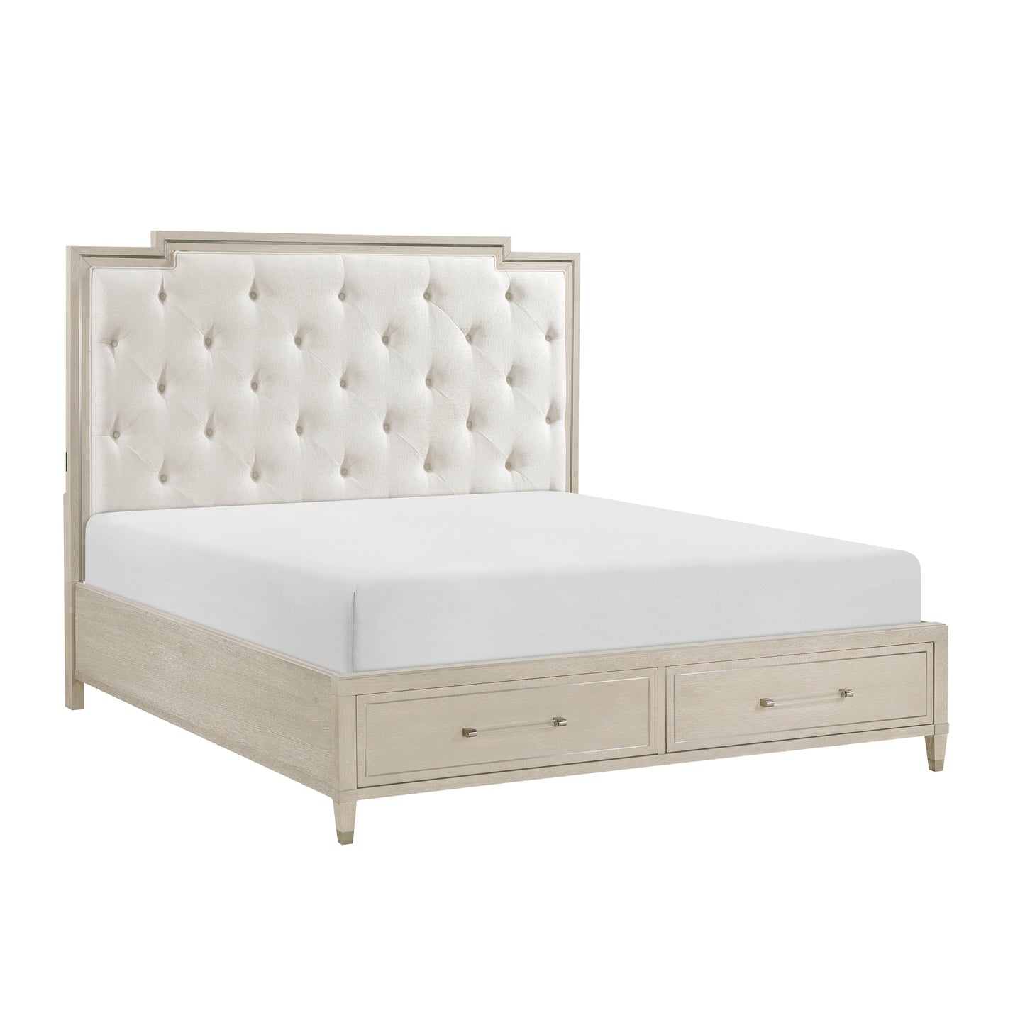 1312-1* - (3) Queen Platform Bed with Footboard Storage
