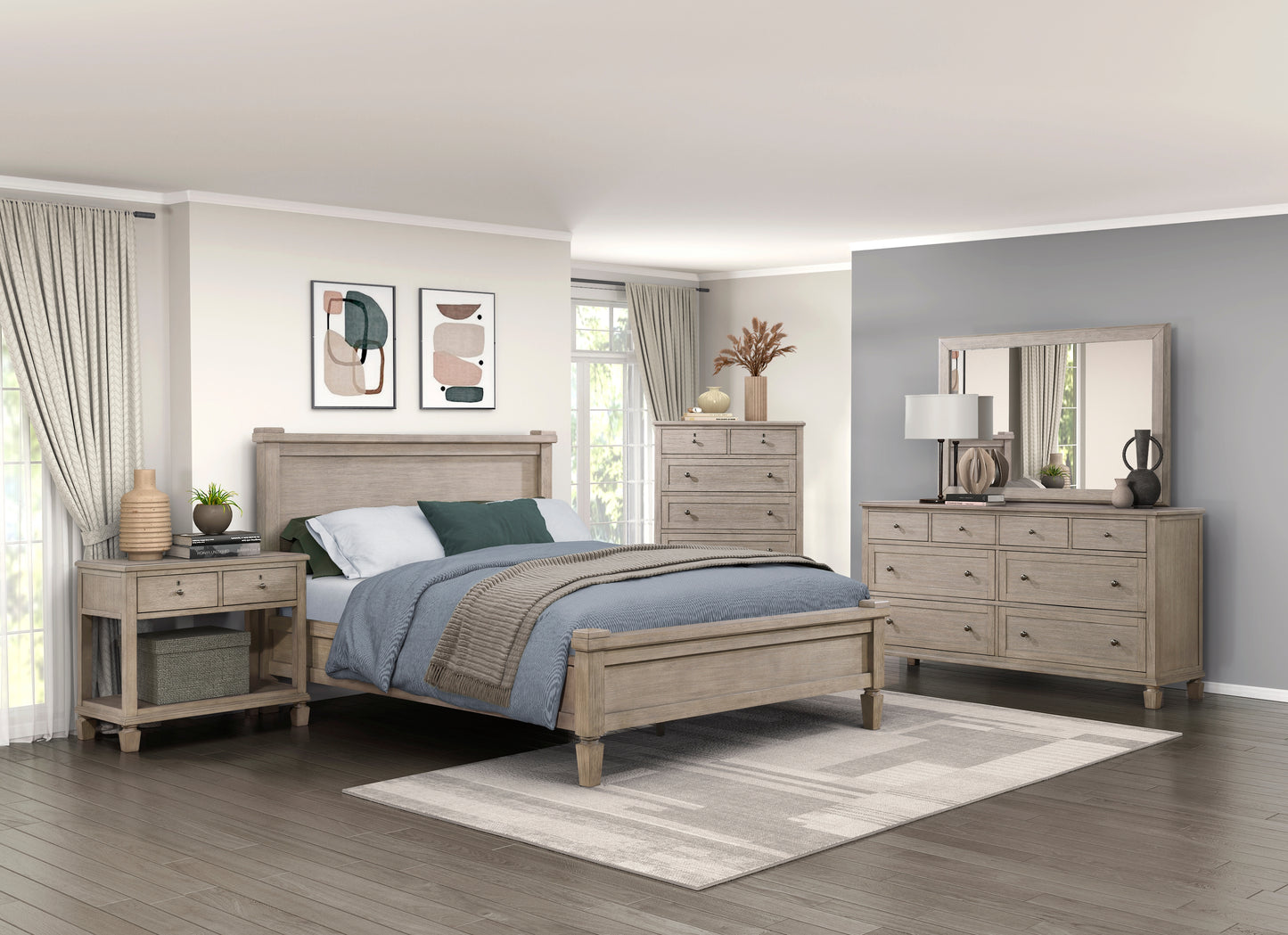 1316-1* - (3) Queen Platform Bed