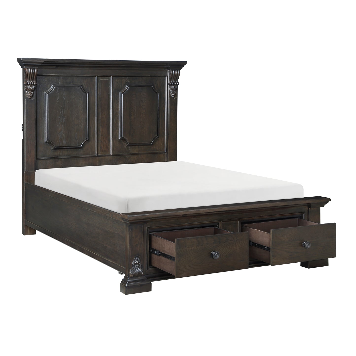 1325-1* - (3) Queen Platform Bed with Footboard Storage